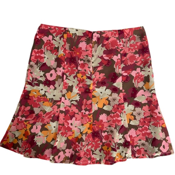 Vintage Old Navy Womens Skirt Lined Pink Maroon Floral A Line Spring Summer Sz 8 - Picture 2 of 6